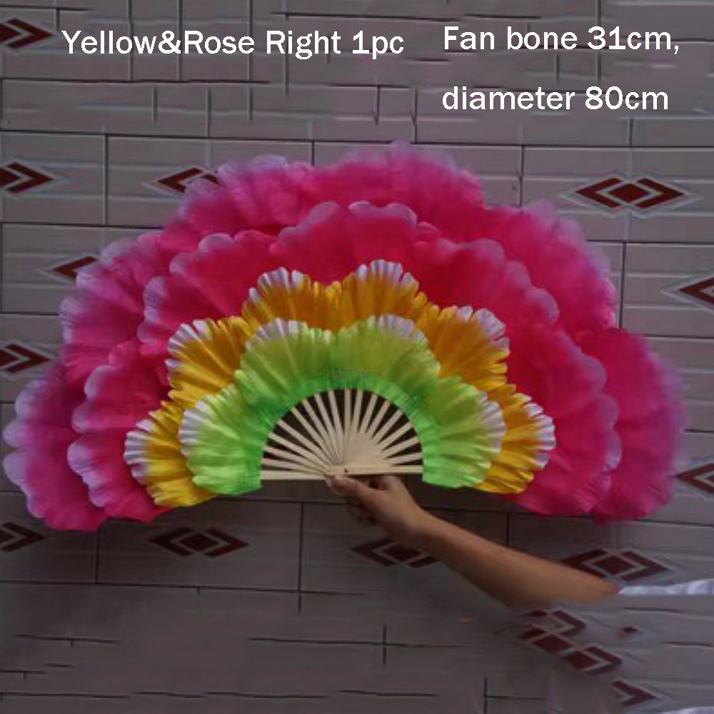 Yangko Fan, Adult Double-sided Peony Petal Hand Fan, Performance Props for Club Style