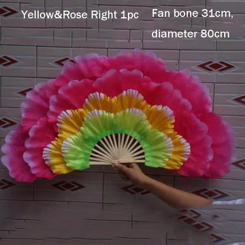 Yangko Fan, Adult Double-sided Peony Petal Hand Fan, Performance Props for Club Style
