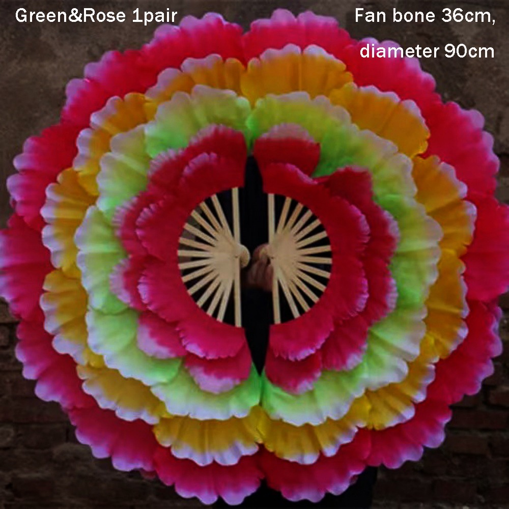 Yangko Fan, Adult Double-sided Peony Petal Hand Fan, Performance Props for Club Style