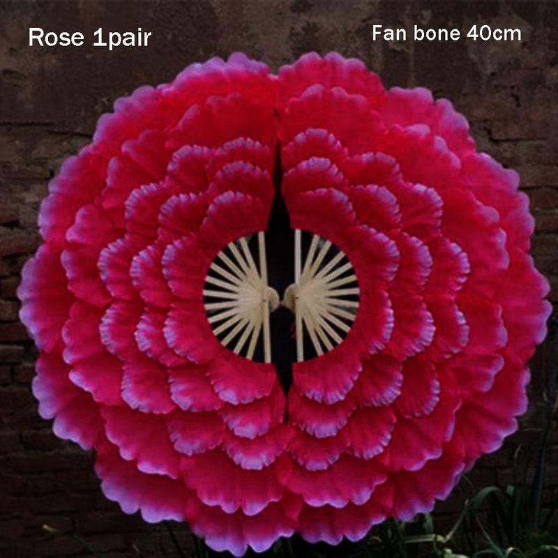 Yangko Fan, Adult Double-sided Peony Petal Hand Fan, Performance Props for Club Style