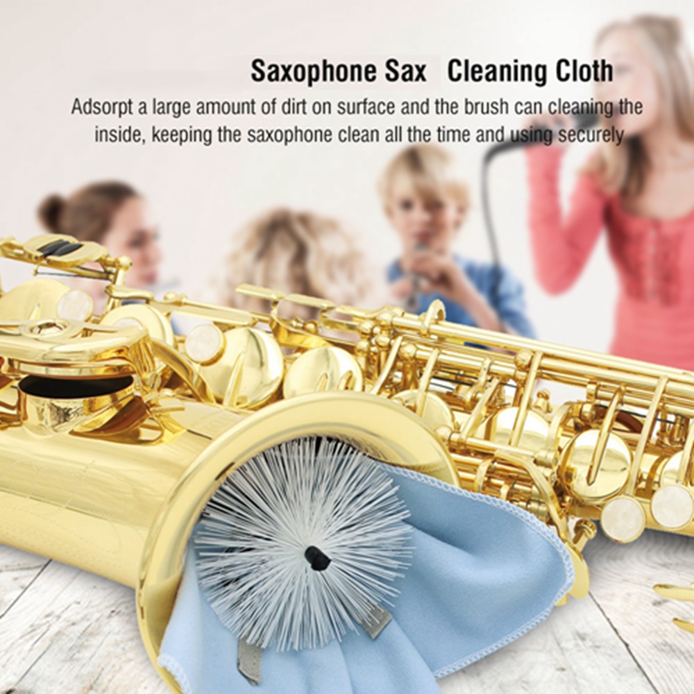 Saxophone Cleaning Kit, Micro-Fiber Swab, Pull Through Cloth, Cleaning Tool for Saxophone
