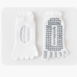 non-slip mesh pilates yoga socks, solid color ballet boat socks, soft five finger socks for dance practice