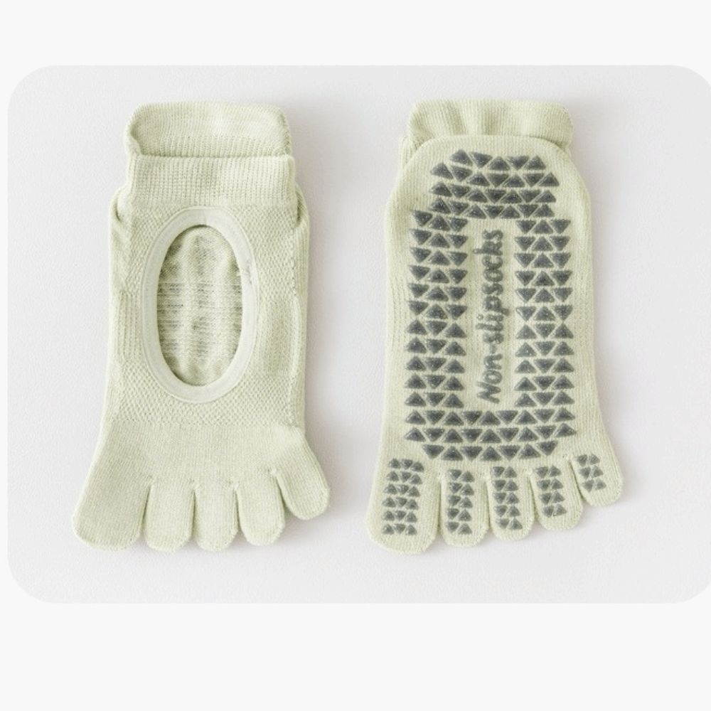 Non-Slip Mesh Pilates Yoga Socks, Solid Color Ballet Boat Socks, Soft Five Finger Socks for Dance Practice