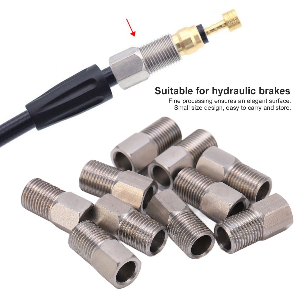 Compression Nut Brake, Silver Hydraulic Brake Hose, Tubing Bolt for Bike Repairs