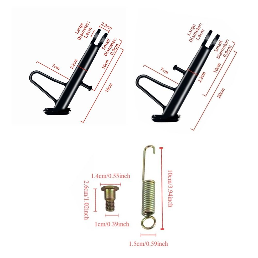 Dirt Bike Stand with Spring Hardware Parking, Motorcycle Kickstand Nonslip Foot Support Black