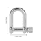 Round Head Mini Bow Shackle, Durable Zinc Alloy U Shape D Shackle for Camping