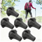 Black PVC Hiking Pole Tips, Walking Stick Tips, Spherical Replacement Protectors for Hiking Poles