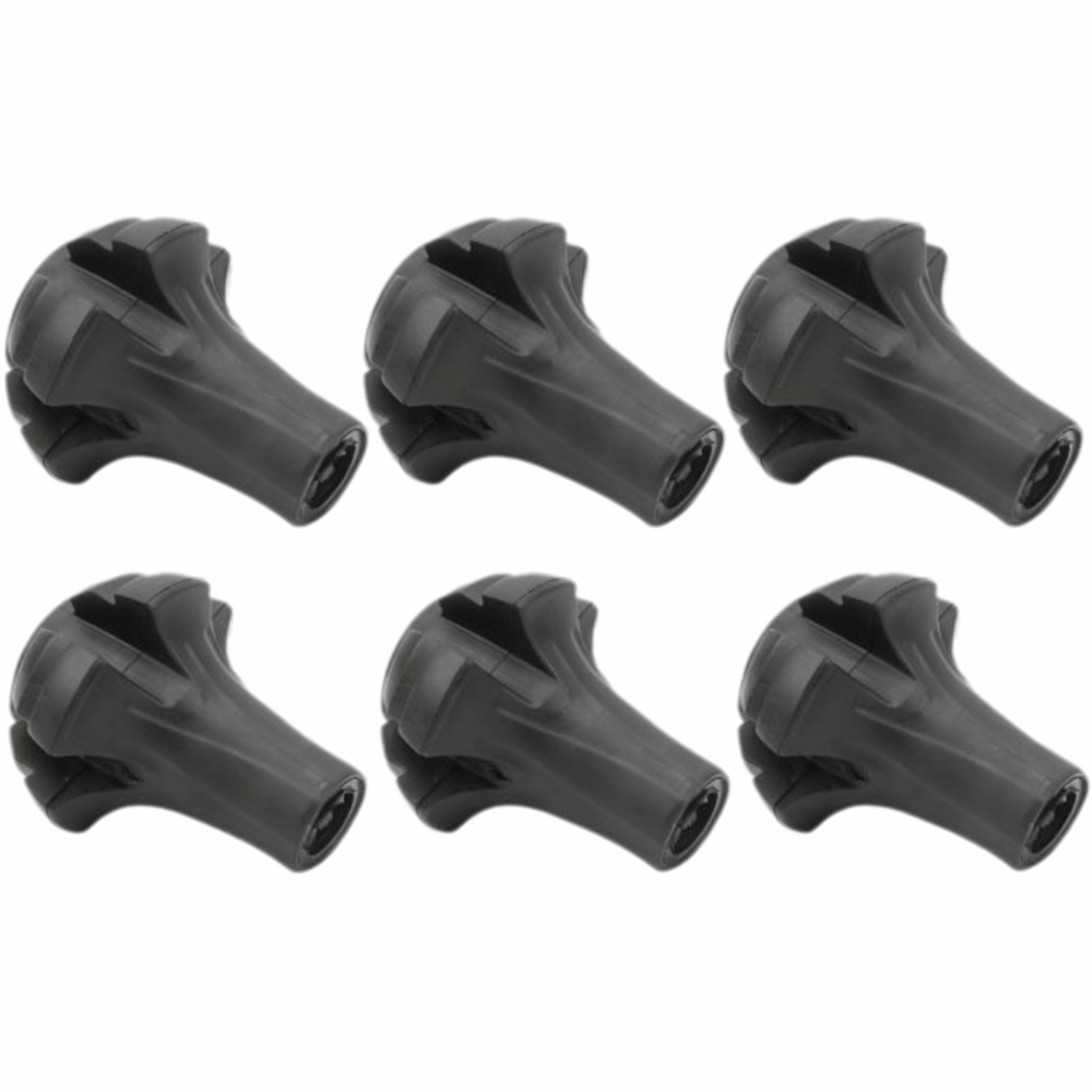 Black PVC Hiking Pole Tips, Walking Stick Tips, Spherical Replacement Protectors for Hiking Poles