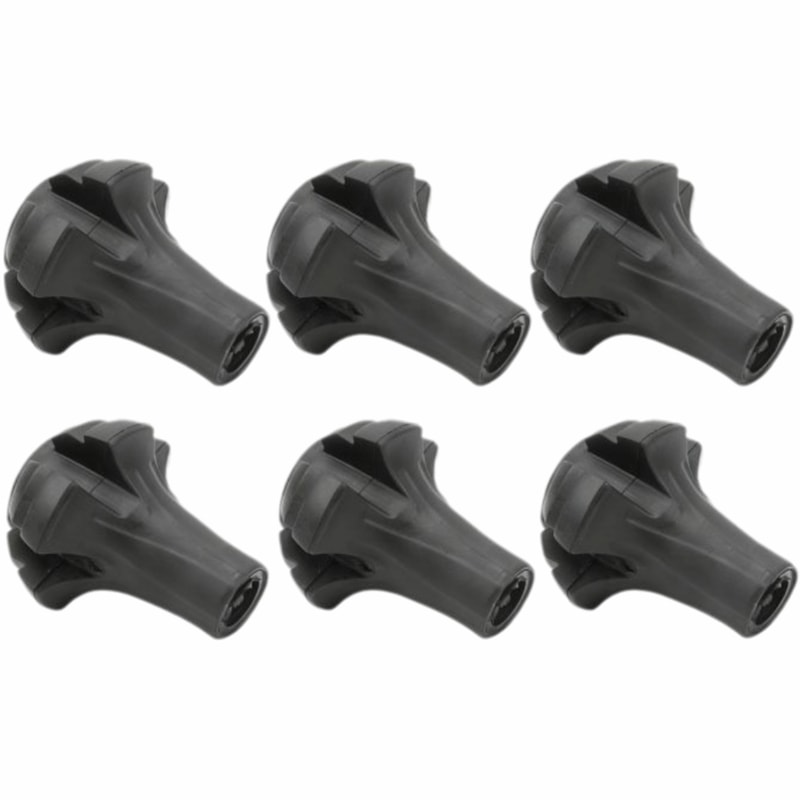 Black PVC Hiking Pole Tips, Walking Stick Tips, Spherical Replacement Protectors for Hiking Poles