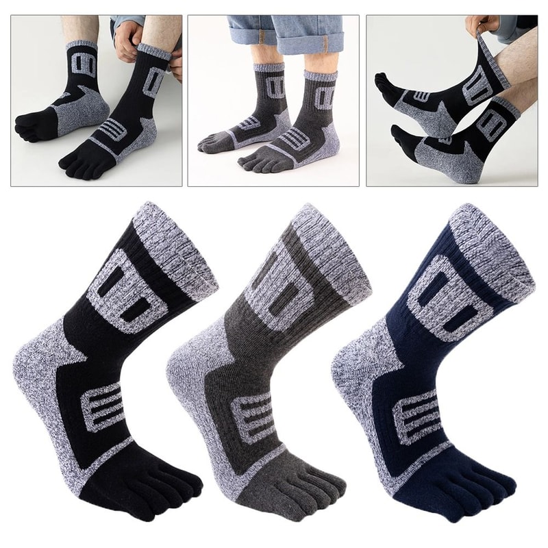 Warm Finger Socks, Comfortable CottonPolyester Toe Sport Short Socks, Sweat Absorbing Running Socks