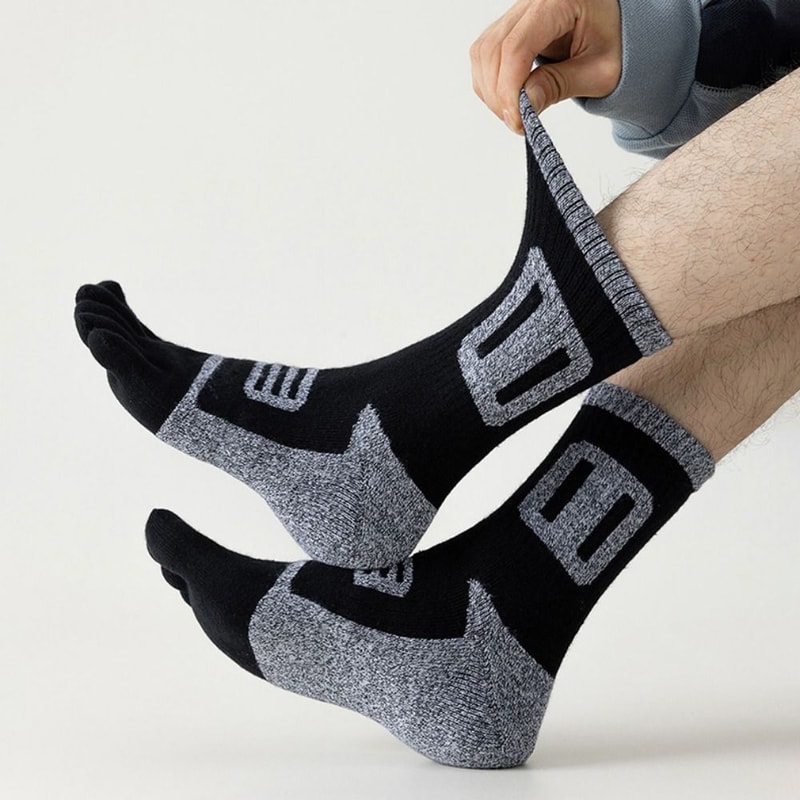 Warm Finger Socks, Comfortable CottonPolyester Toe Sport Short Socks, Sweat Absorbing Running Socks