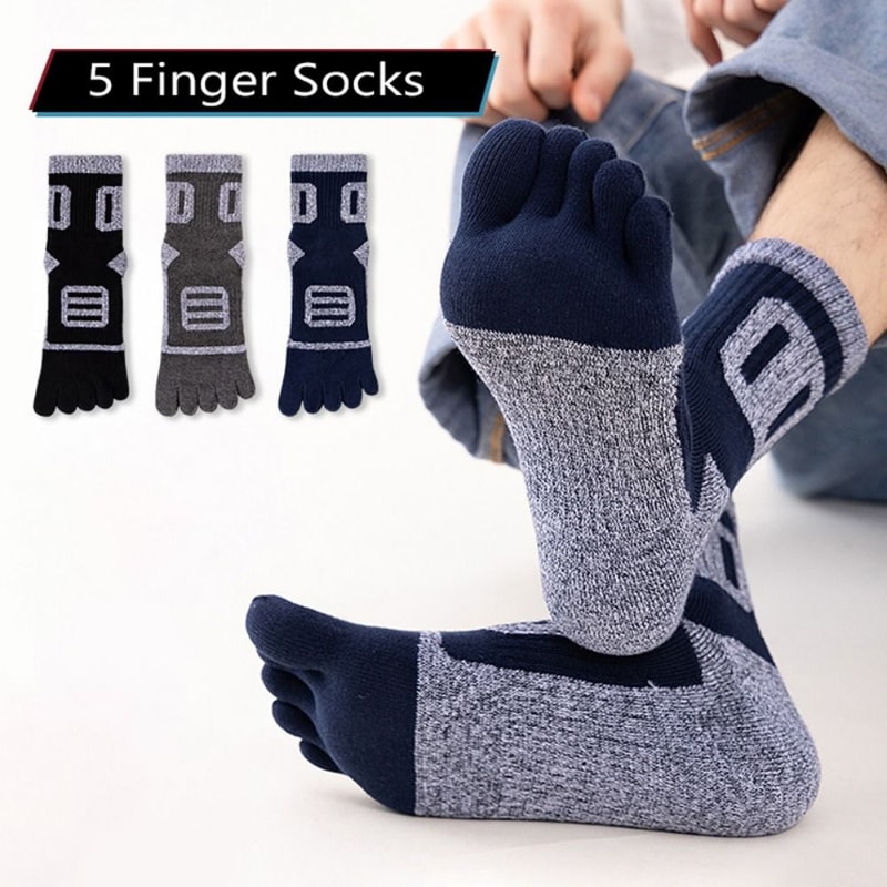 Warm Finger Socks, Comfortable CottonPolyester Toe Sport Short Socks, Sweat Absorbing Running Socks