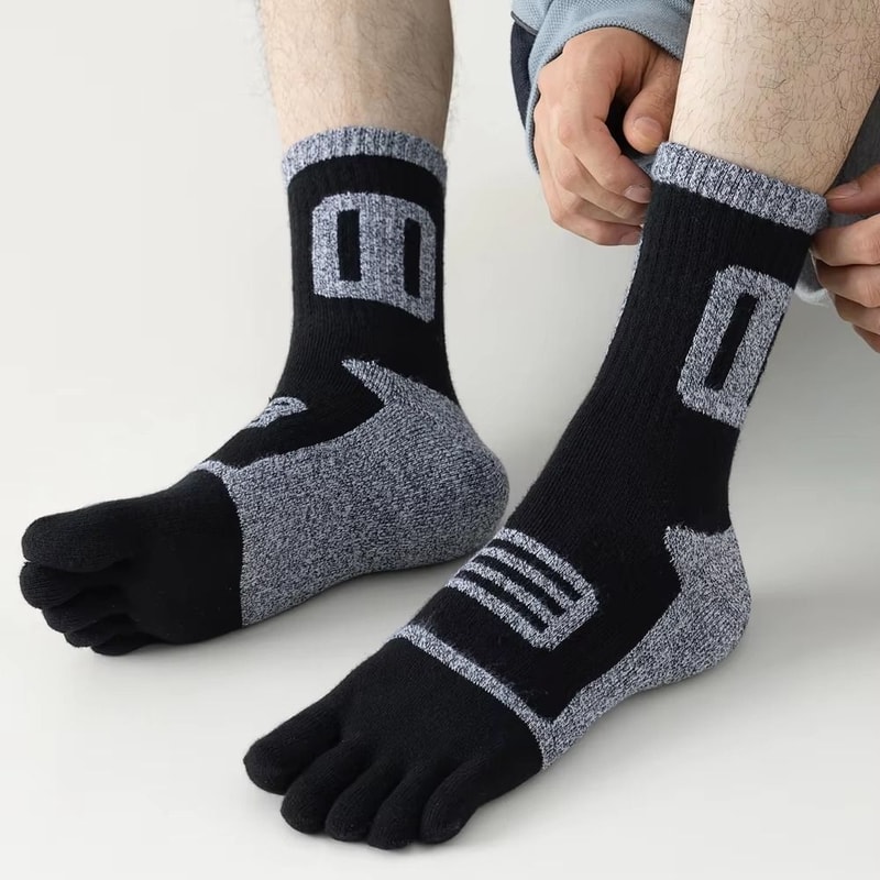Warm Finger Socks, Comfortable CottonPolyester Toe Sport Short Socks, Sweat Absorbing Running Socks