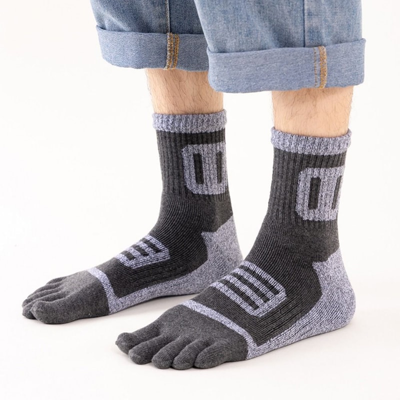 Warm Finger Socks, Comfortable CottonPolyester Toe Sport Short Socks, Sweat Absorbing Running Socks