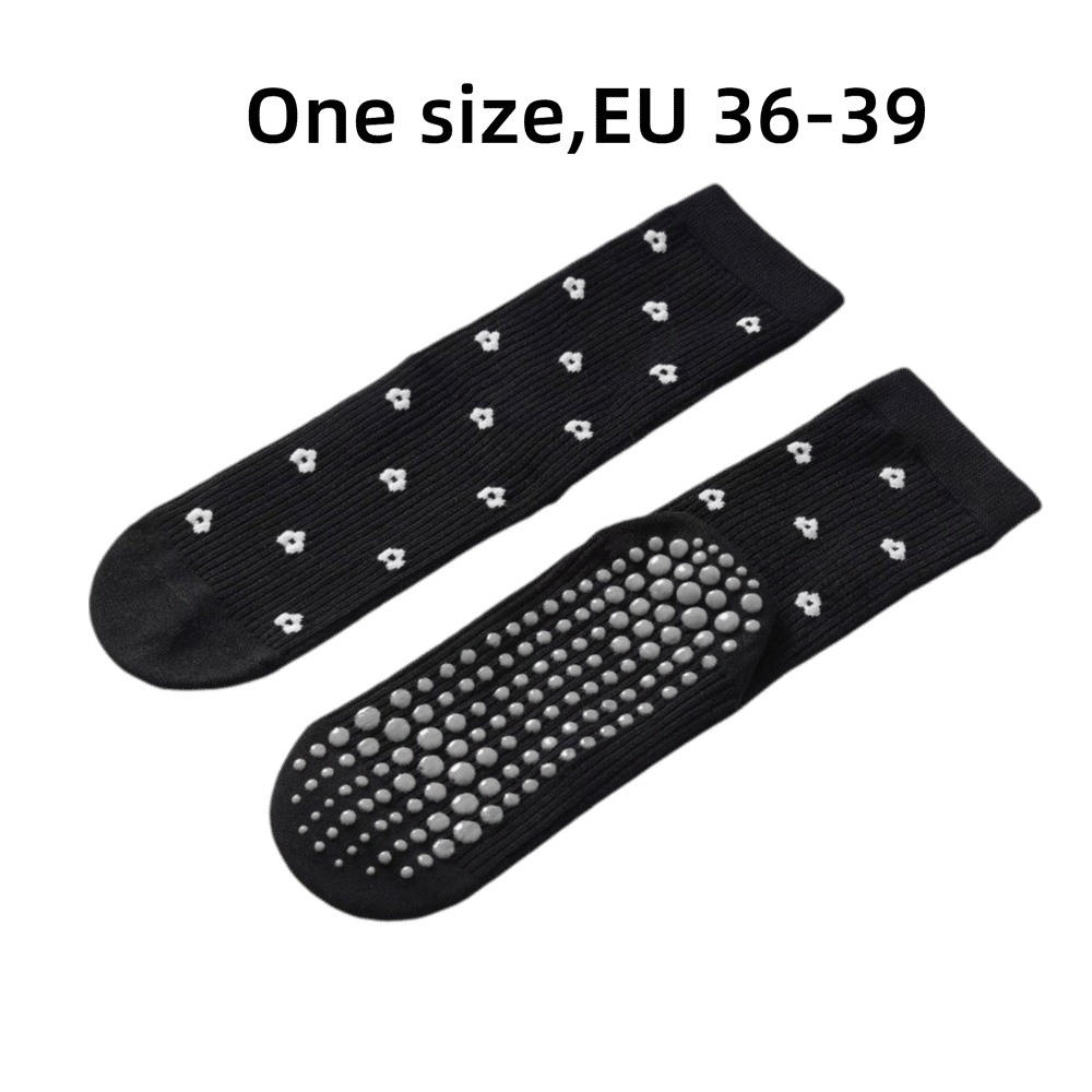 Professional Pilates Socks, New Cotton Anti-Slip Yoga Socks, Breathable Mid Tube Socks with Jacquard Design for Sports