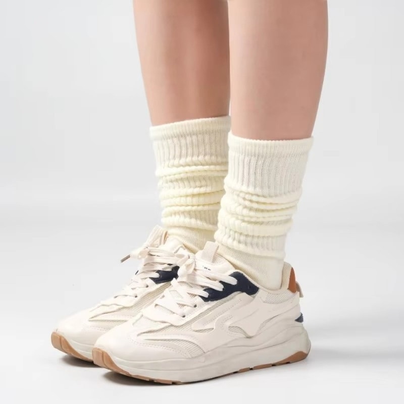 Breathable Pilates Socks Women Anti Slip Silicone Long Tube Yoga Fitness Socks with Double Bar Design