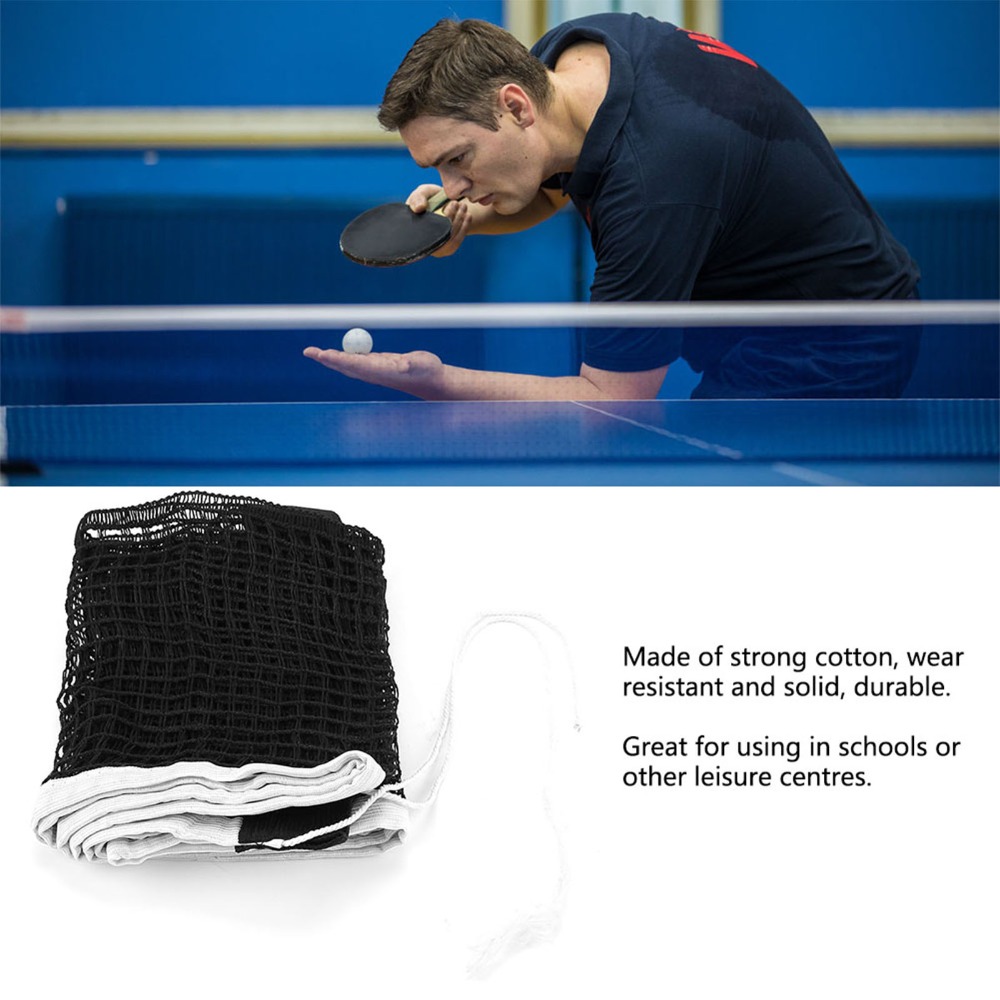 Premium Black Table Tennis Net Polyester Cotton - Ping Pong Accessory for Gym & School