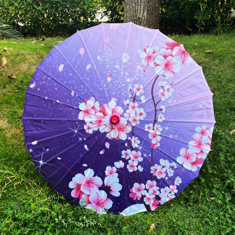 Jasmine Blossom Antique Style Oiled Paper Umbrella Dance Prop Photography Umbrella Beautiful Colors 12