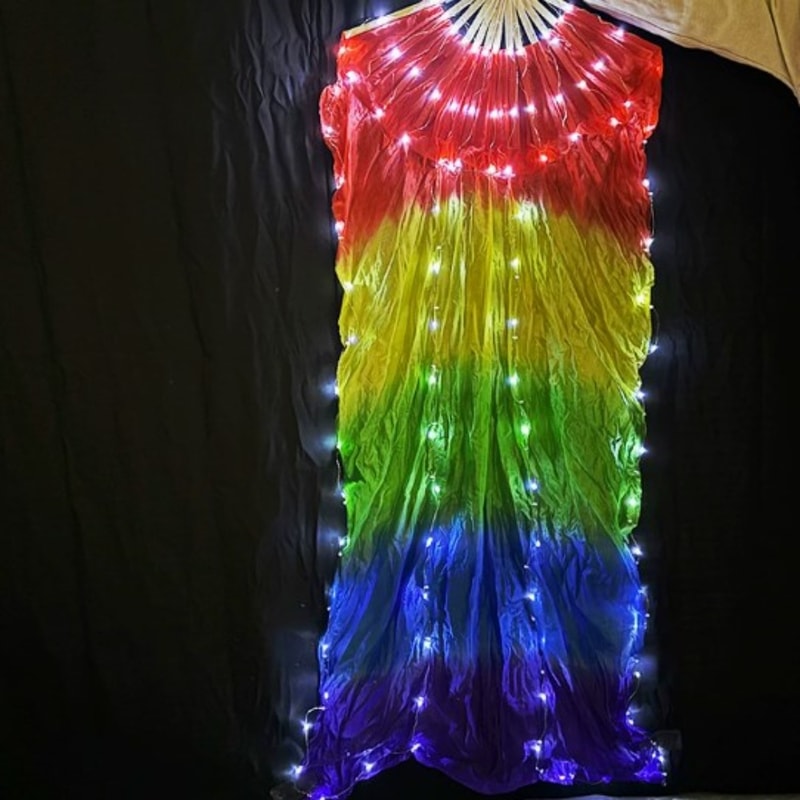 Silk Belly Dancing Fans, Performance Props for Dancer Practice, Elegant Dance Accessories