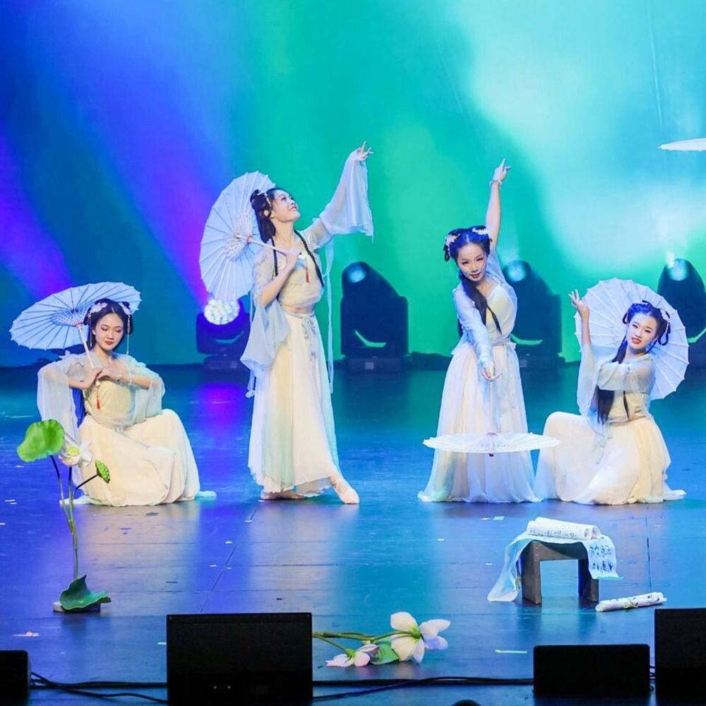 Colorful Antique Style Hanfu Oil Paper Umbrella for Cosplay & Dance