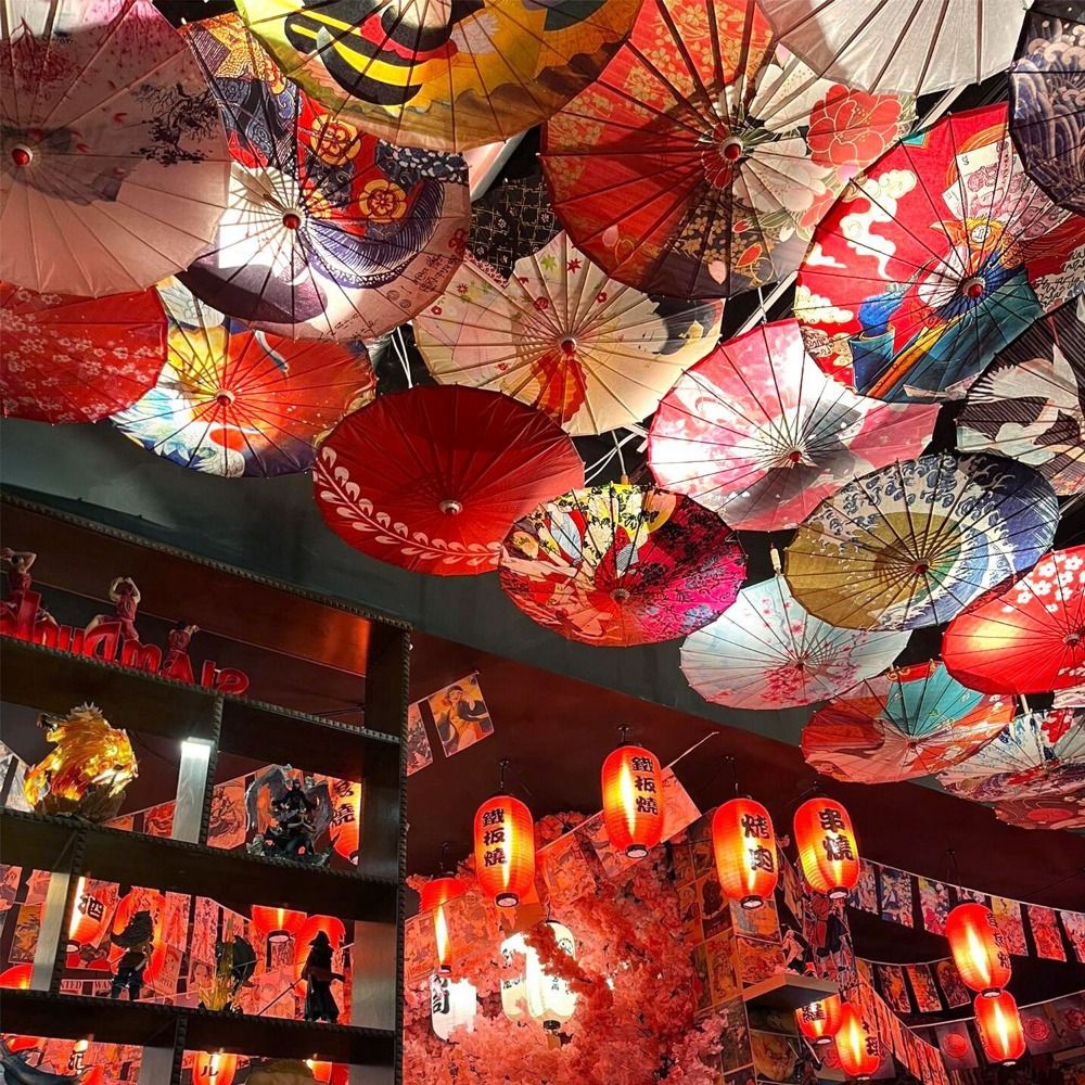 Colorful Antique Style Hanfu Oil Paper Umbrella for Cosplay & Dance