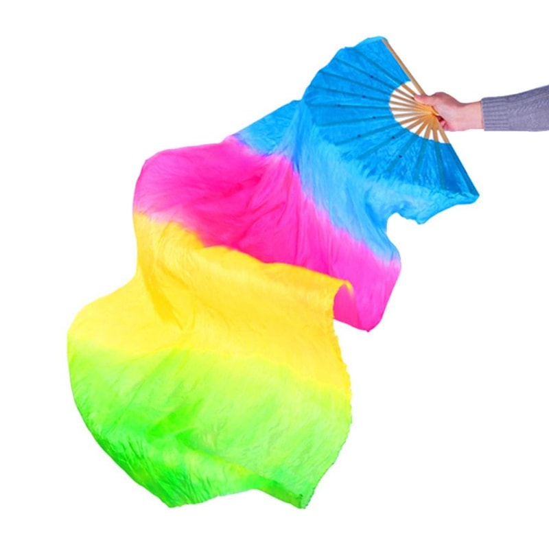 Dance Accessories, Multicolors Rayon Silk Fans for Dancer Practice