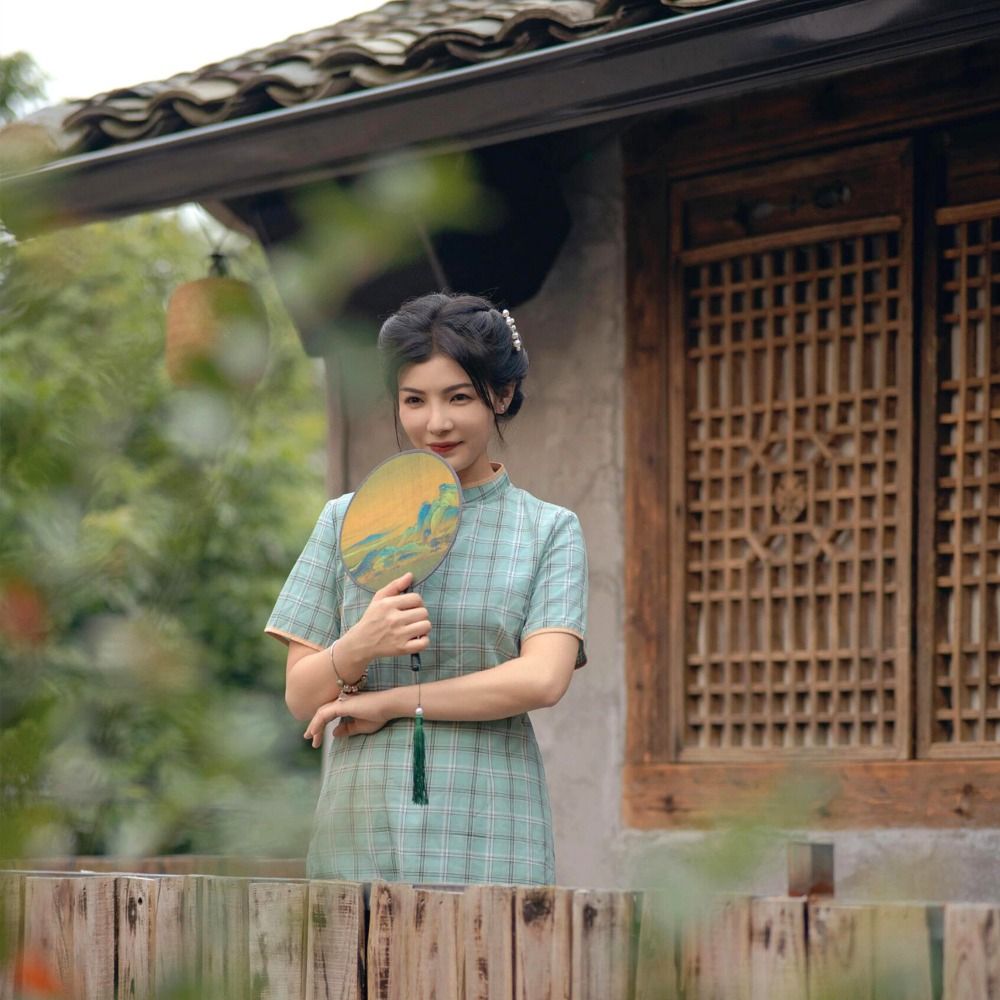 Vintage Printing Silk Hand Fan, Round Cheongsam Tang Suit, Ancient Tassel Dance Fan, Multistyles Diameter