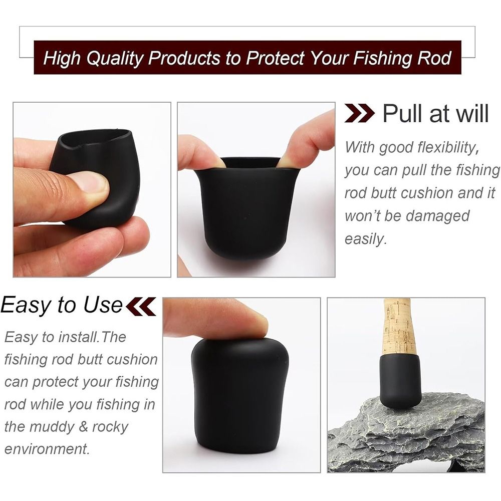 Strong Elasticity Fishing Rod End Cap, New Silicone Protector, Multiple Colors Tail Plug Case