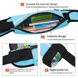 waterproof durable running waist bag, sports fanny pack for gym, cycling belt bag