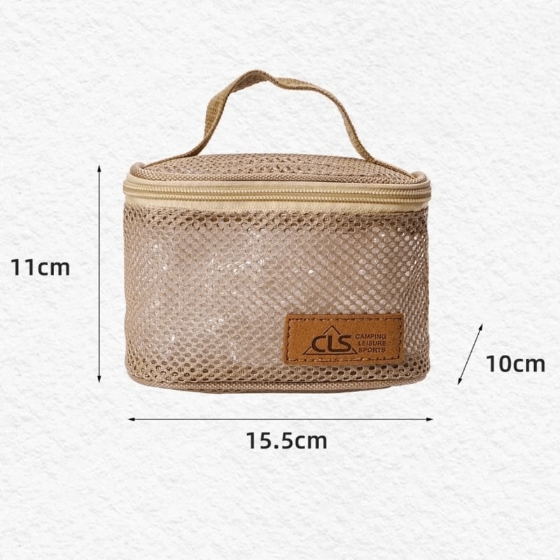 Large Capacity Barbecue Tableware Storage Bag, Grid Outdoor Cookware Bag, Breathable and Thickened with Handle