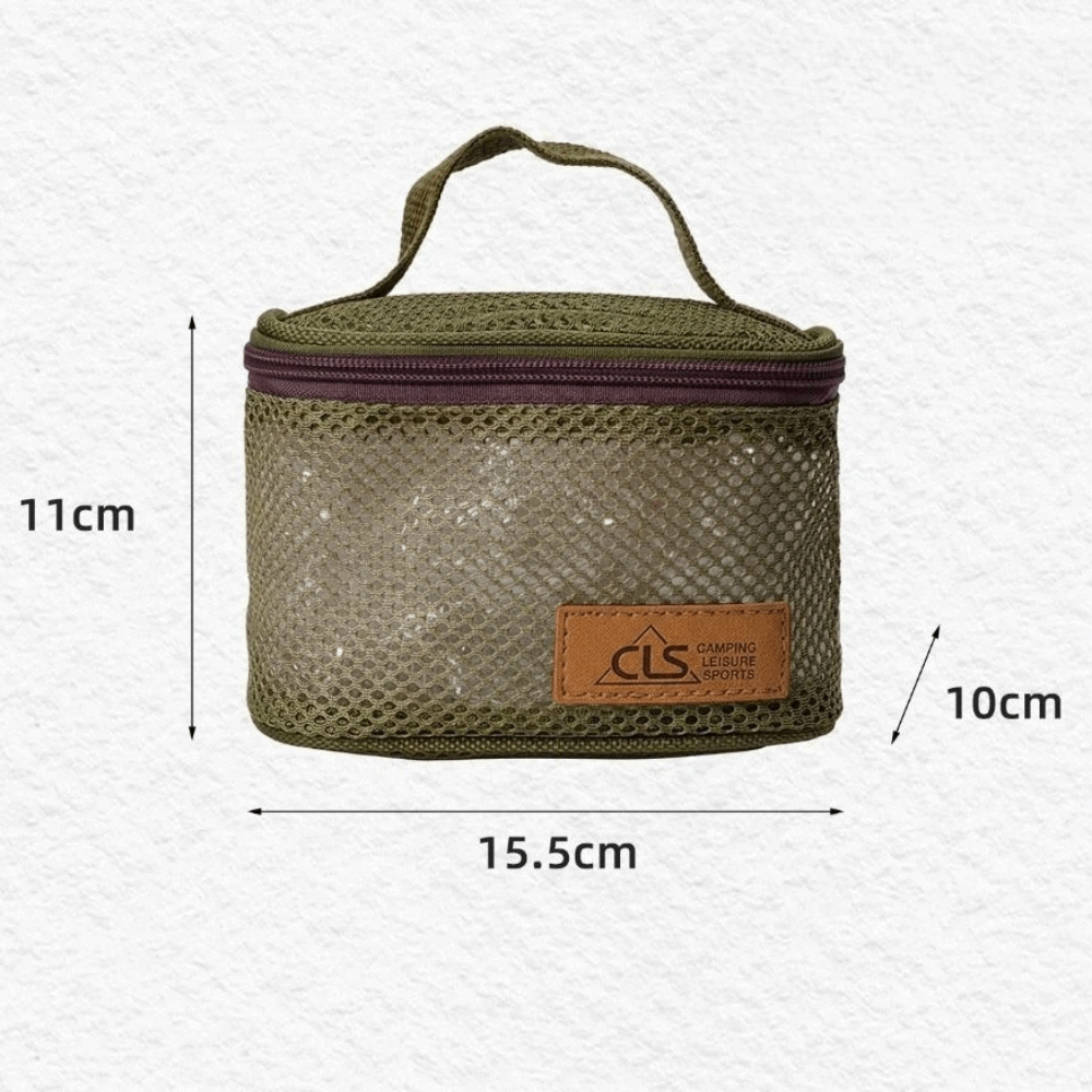 Large Capacity Barbecue Tableware Storage Bag, Grid Outdoor Cookware Bag, Breathable and Thickened with Handle