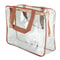 Transparent Clear Travel Bags with Zipper Closure, Handle Straps, Cosmetic and Makeup Bags for Travel Use