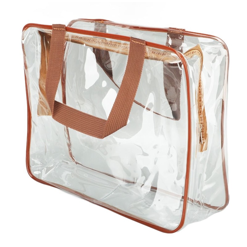 Transparent Clear Travel Bags with Zipper Closure, Handle Straps, Cosmetic and Makeup Bags for Travel Use