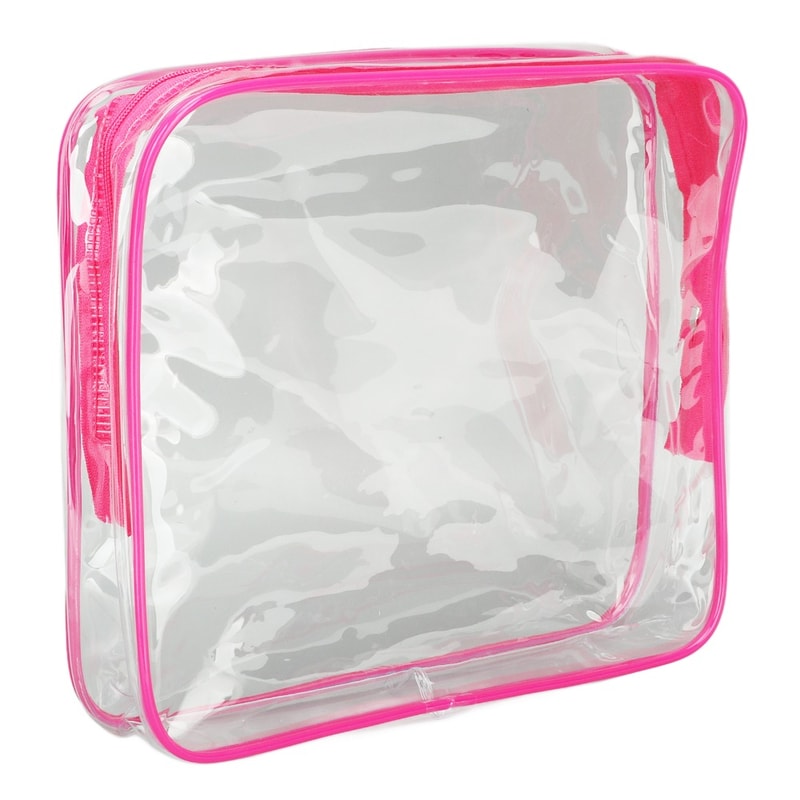 Transparent Clear Travel Bags with Zipper Closure, Handle Straps, Cosmetic and Makeup Bags for Travel Use