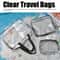 Transparent Clear Travel Bags with Zipper Closure, Handle Straps, Cosmetic and Makeup Bags for Travel Use