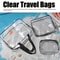 Transparent Clear Travel Bags with Zipper Closure, Handle Straps, Cosmetic and Makeup Bags for Travel Use