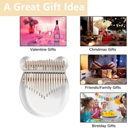 flower acrylic crystal kalimba thumb piano, transparent pentacle thumb pianos for beginners