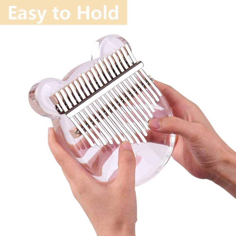 Flower Acrylic Crystal Kalimba Thumb Piano, Transparent Pentacle Thumb Pianos for Beginners