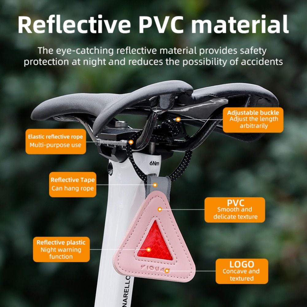 High Brightness Bicycle Reflective Pendant PVC Night Riding Triangle Warning Pad Multifunctional Mini Reflective Triangle Sign