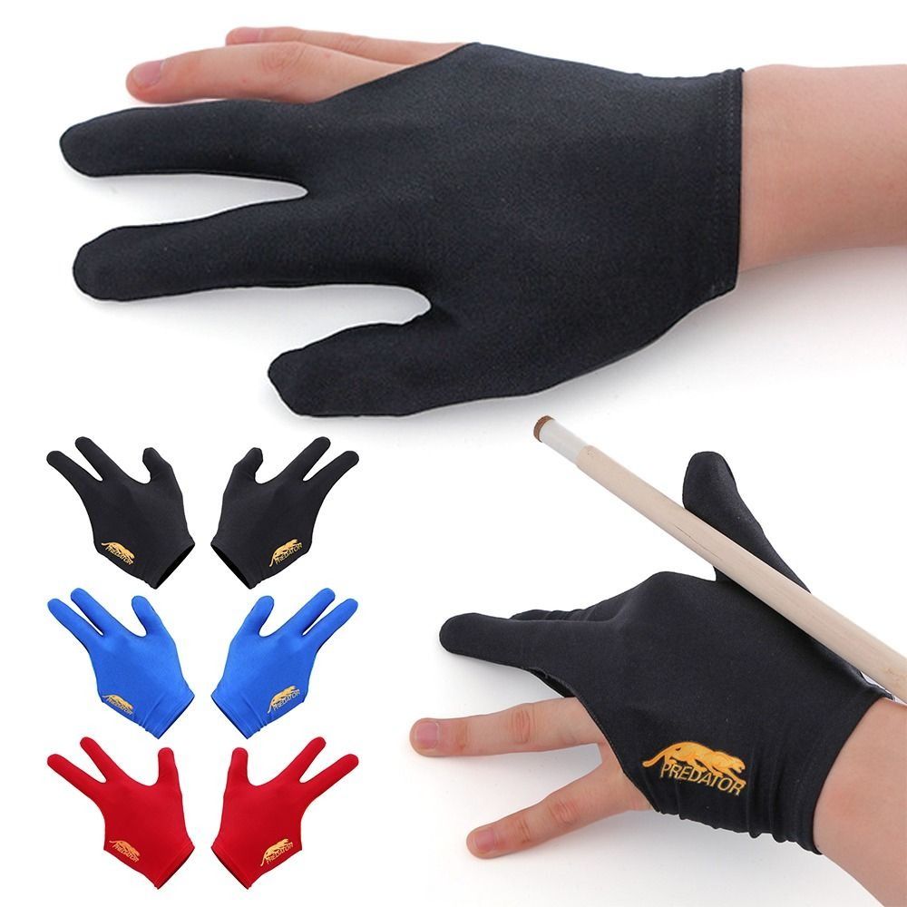 Elastic Snooker Gloves NonSlip Spandex Billiards Gloves Breathable Three Finger Open Gloves For Men 0
