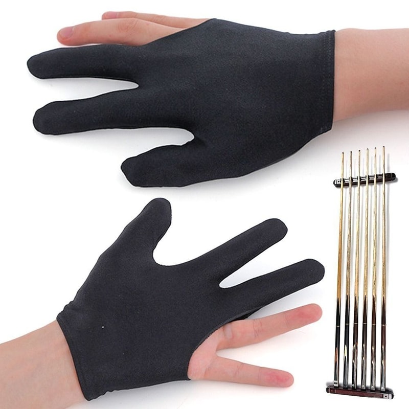 Elastic Snooker Gloves NonSlip Spandex Billiards Gloves Breathable Three Finger Open Gloves For Men 5