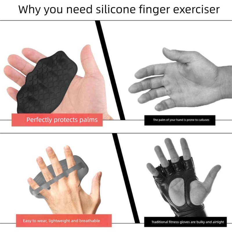 Breathable Comfort Grip Strengthener AntiSlip Portable Workout Grips No Sweaty Finger Trainer For M 3