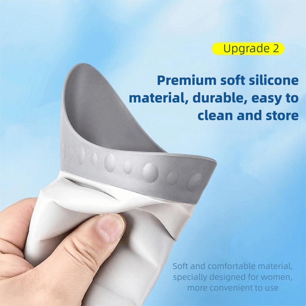 Foldable Design Female Device, Reusable She Pee Cup, Conch Shape Pee Funnel for Hiking