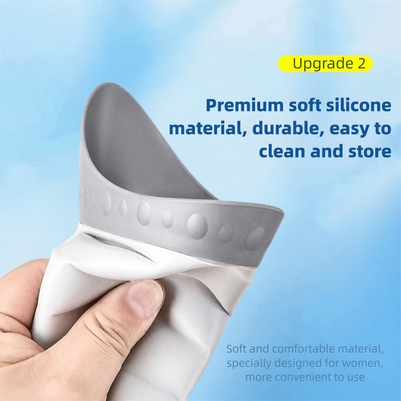 Foldable Design Female Device, Reusable She Pee Cup, Conch Shape Pee Funnel for Hiking