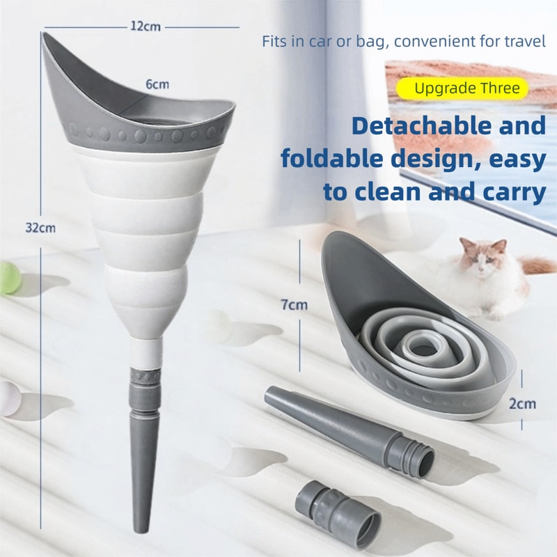 Foldable Design Female Device, Reusable She Pee Cup, Conch Shape Pee Funnel for Hiking