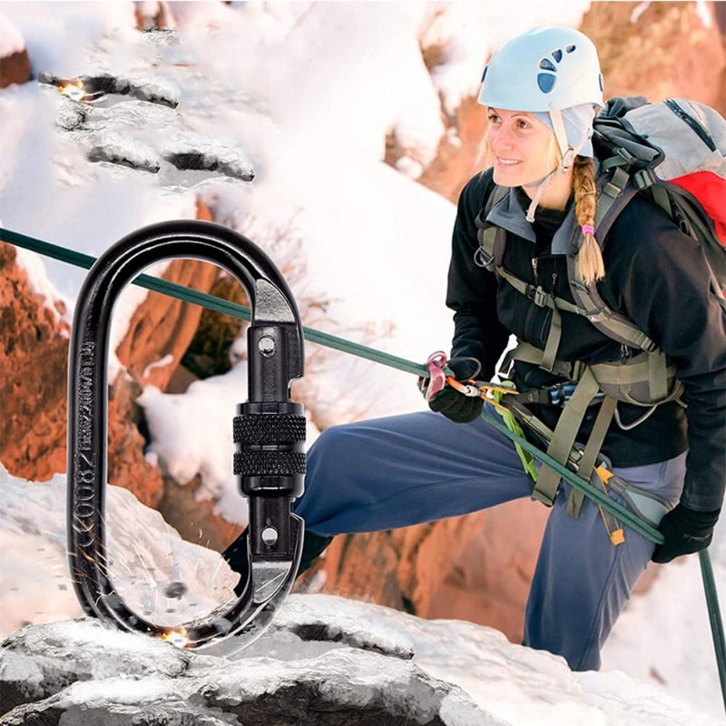 Alloy Steel Professional Safety Carabiner, Multicolors D Shape Key Hooks, Outdoor Ascend Tool