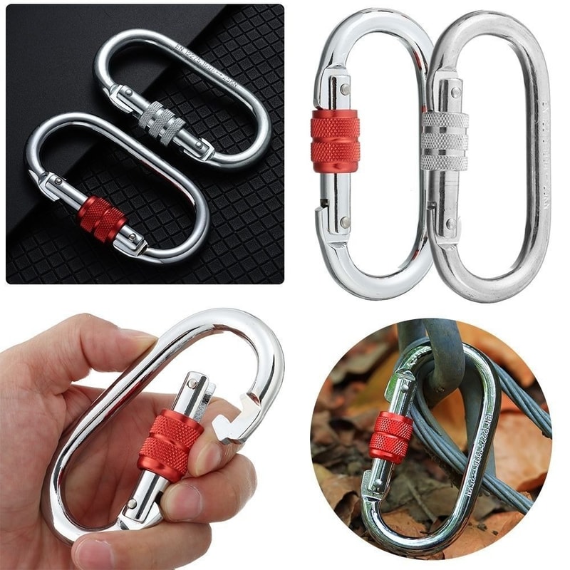 Alloy Steel Professional Safety Carabiner, Multicolors D Shape Key Hooks, Outdoor Ascend Tool