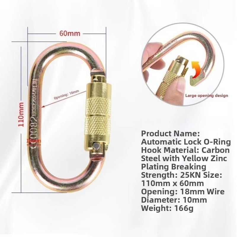 Alloy Steel Professional Safety Carabiner, Multicolors D Shape Key Hooks, Outdoor Ascend Tool