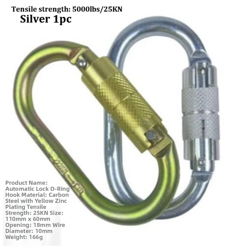 Alloy Steel Professional Safety Carabiner, Multicolors D Shape Key Hooks, Outdoor Ascend Tool