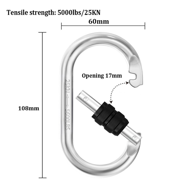 Alloy Steel Professional Safety Carabiner, Multicolors D Shape Key Hooks, Outdoor Ascend Tool